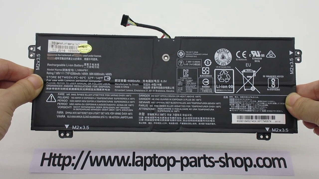 Brand New L16M4PB15B10M52740 7.68V 48Wh Battery for LENOVO Yoga 720-13IKB Series