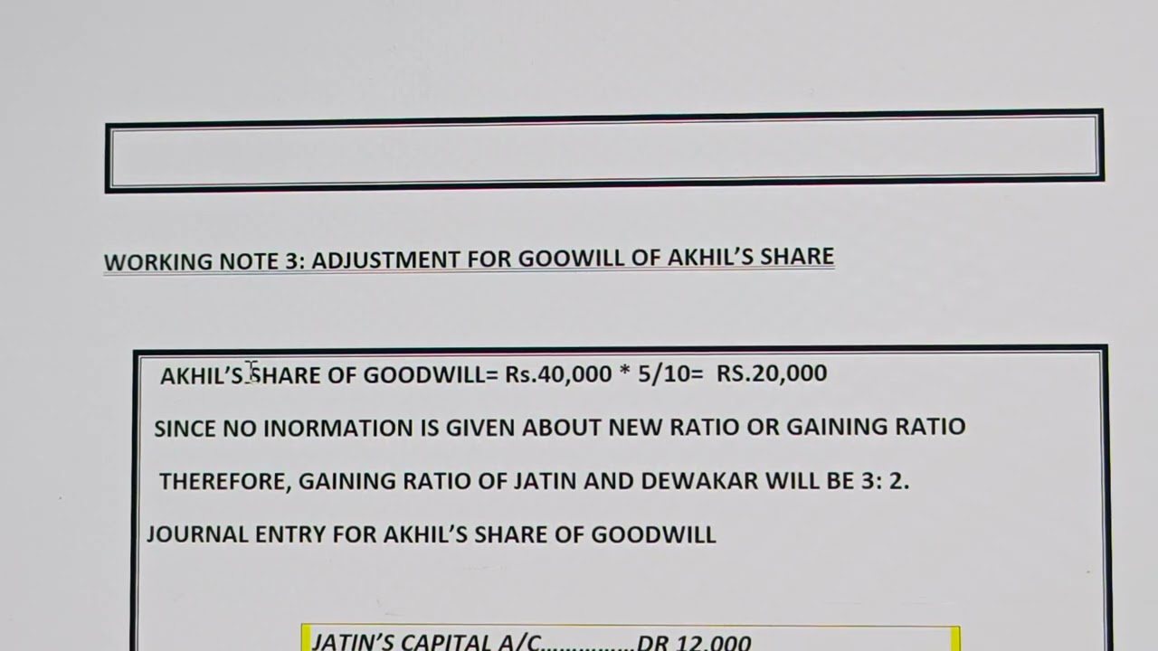 DECEASED PARTNER'S CAPITAL A/C - DEATH OF A PARTNER -PART 2