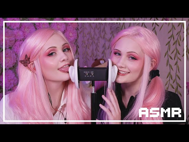 ASMR Twin Ear Eating / Licking and Mouth Sounds w/ Tongue Fluttering (NO TALKING) class=