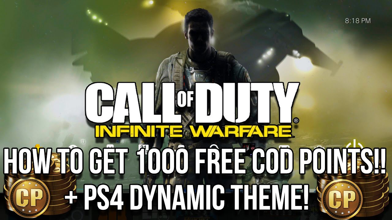 How To Get 1000 Free Cod Points Preordering Infinite Warfare Ps4 Dynamic Theme Youtube