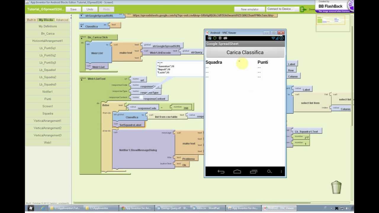 Tutorial - Importare dati da una tabella HTML in App Inventor - Parte 2