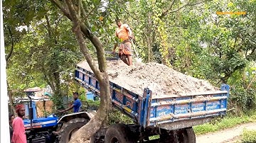 Sand load tractor in The Biggest River Unloading Digital hydraulic facility system method Ep.57🚜