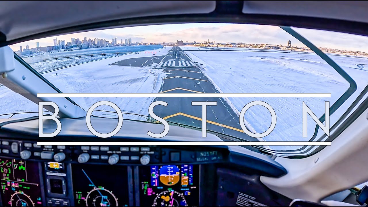 Gusty Snow Covered Boston Landing