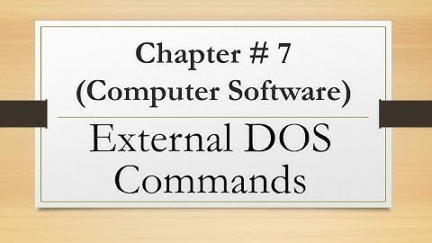 External DOS commands in computer basics| DOS Disk operating system basics computer lectures in urdu