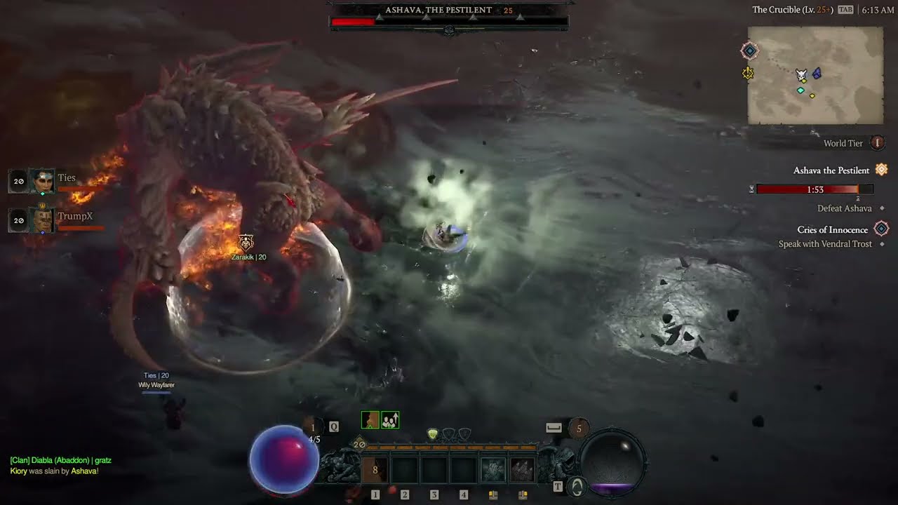 Ashava Kill with only 4 Players - Level 20 Rogue 🏹 - Diablo 4 😈⚔️ Server Slam