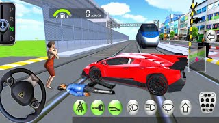 3D Car Driving Class Games - Buggati Super Fast Car Drive Bullet train cross- Android Gameplay screenshot 5