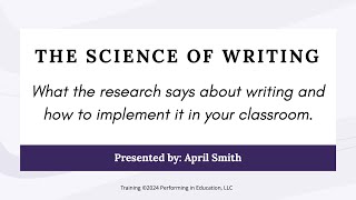 Science of Writing Training 7/17 by April Smith No views 1 hour, 21 minutes