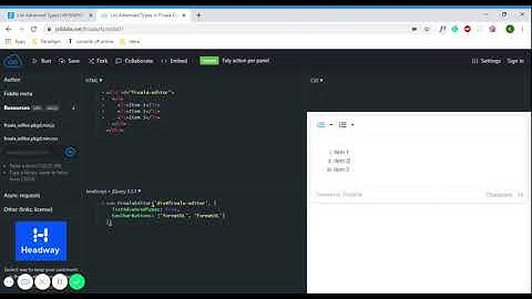 List Advanced Types in Froala Editor V3 - JSFiddle