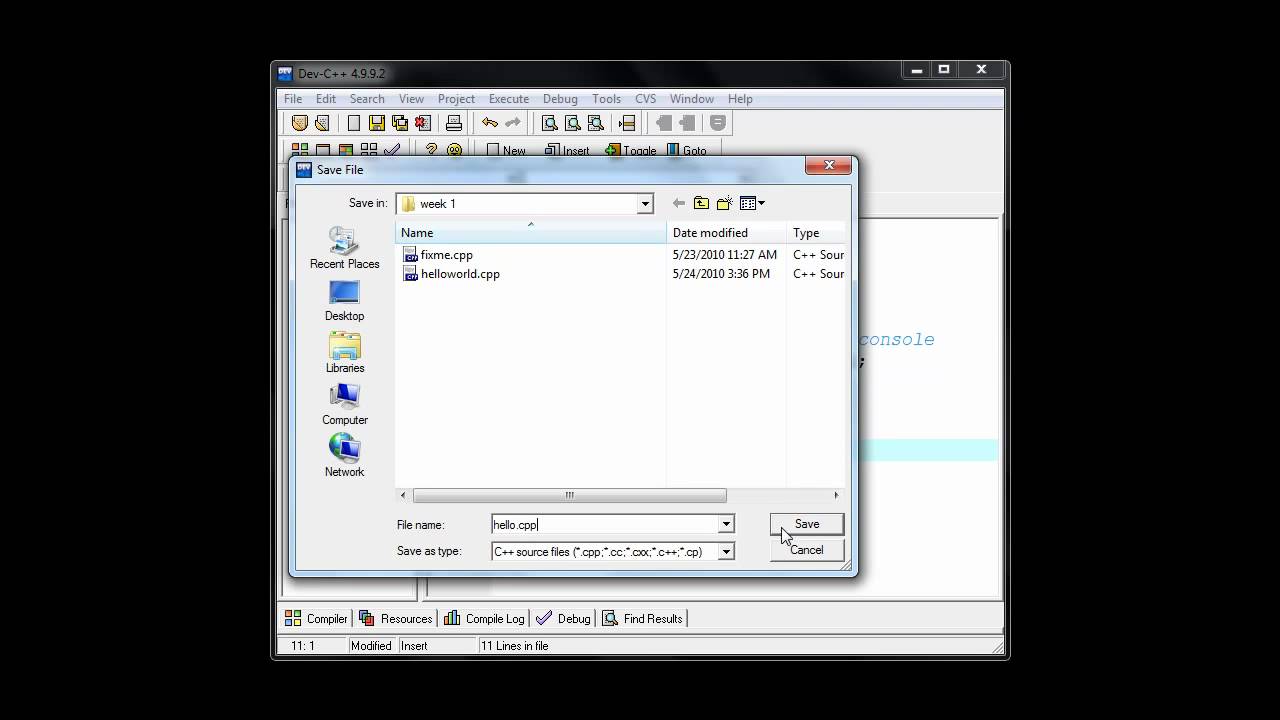 Create your first C++ Program in Dev-C++ (Video 27)