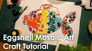Eggshell Mosaic Art - Fish, Ball and Flower