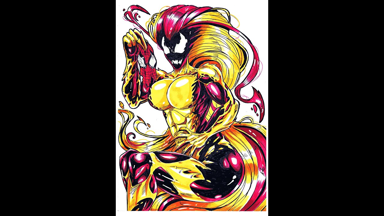 Scream Symbiote -  speed inking and paint