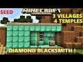MCPE 1.0.0 BLACKSMITH WITH DIAMONDS 4 TEMPLES 3 VILLAGES SEED MINECRAFT PE 0.17.0