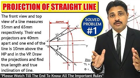 PROJECTION OF STRAIGHT LINE IN ENGINEERING DRAWING IN HINDI (SOLVED PROBLEM 1) @TIKLESACADEMY