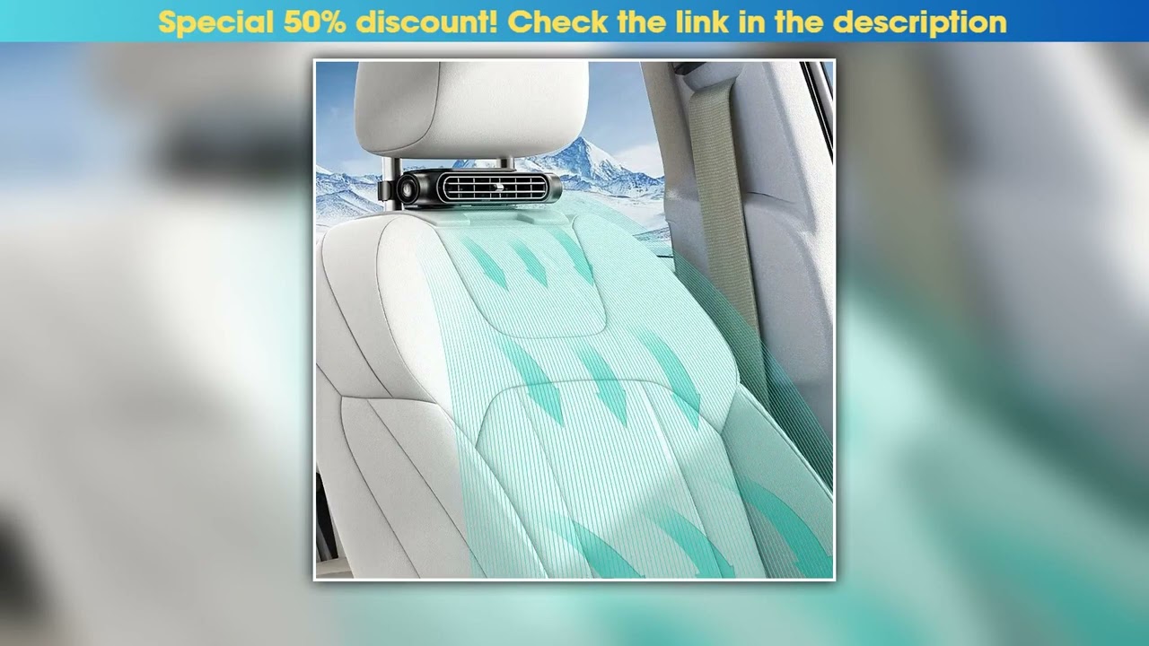 Car Headrest Cooling Air Fan 3 Speeds Adjustable Car Seat Cooling Fan USB Powered Rear Seat