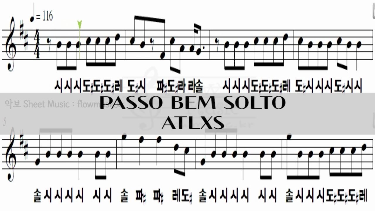 ATLXS - PASSO BEM SOLTO 리코더악보 - YouTube