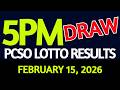 Lotto Result Today 5pm Draw February 15 2026 PCSO 