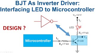 lecture 20b Transistor circuit as inverter driver to interface microcontroller to LED