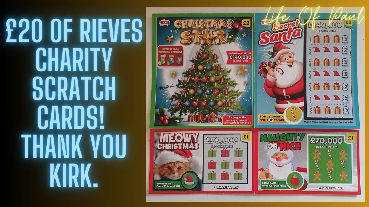 Mix of scratch tickets from Rieves Lottery. £20 worth of cards for you