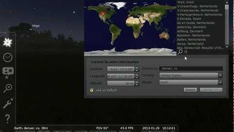 Set Location in Stellarium
