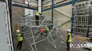 Large deck scaffold tower - time lapse of assembly