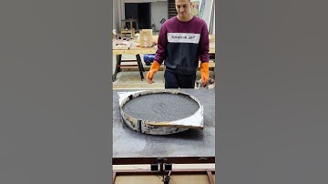 How do we make a concrete table from a wooden slab «Around» #concrete #wood #woodslab