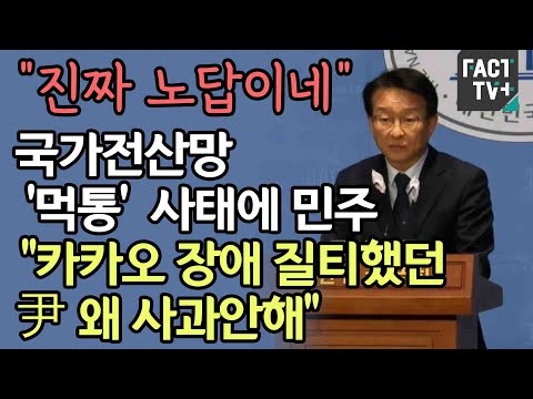 “진짜 노답이네”...국가전산망 ‘먹통’ 사태에 민주 “카카오 장애 질티했던 尹 왜 사과안해”
