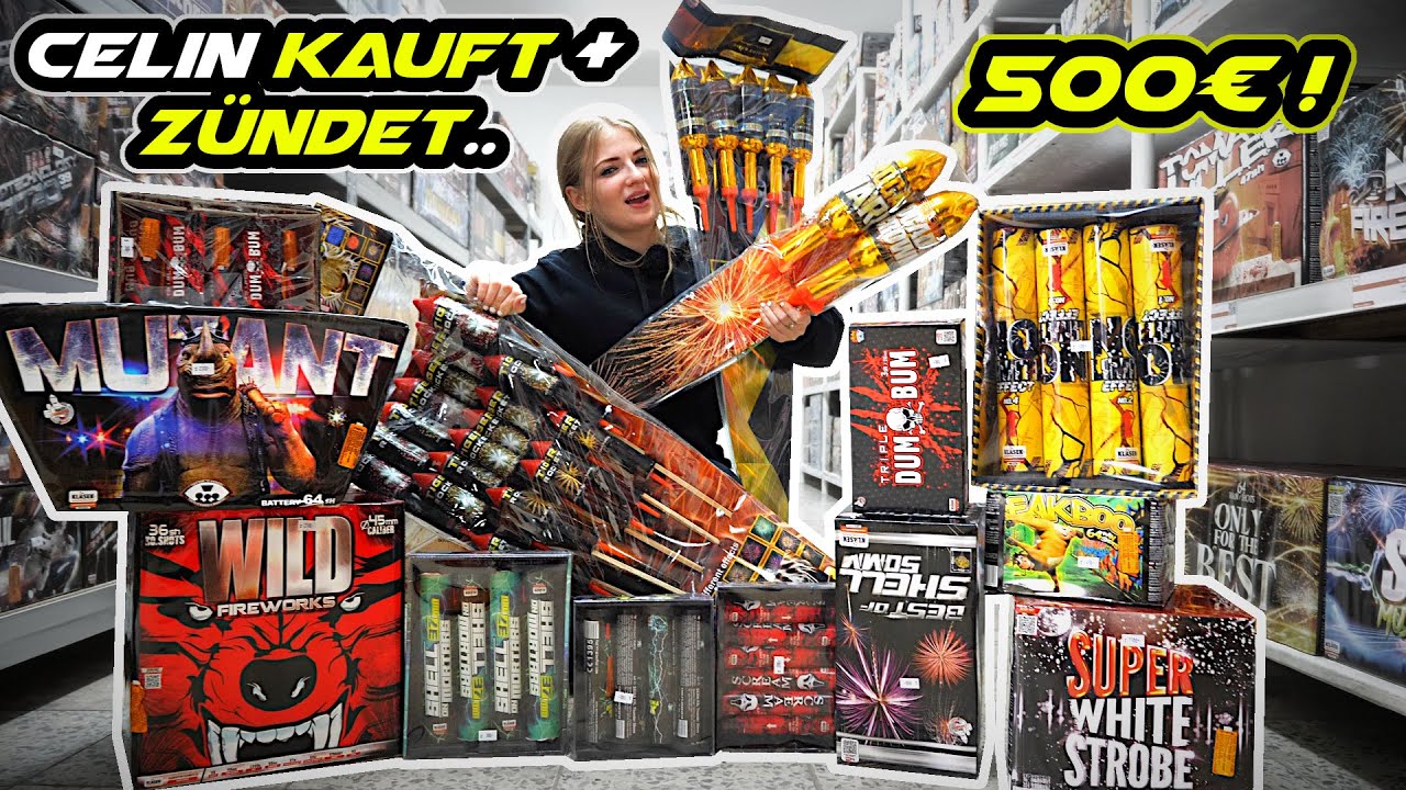 EINKAUFEN + ANZÜNDEN ! Sie KAUFT für 500€ FEUERWERK und BALLERT es DIREKT alles hoch !