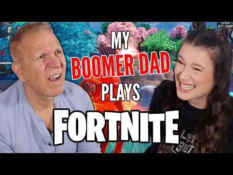 Teaching My BOOMER DAD How To Play Fortnite!