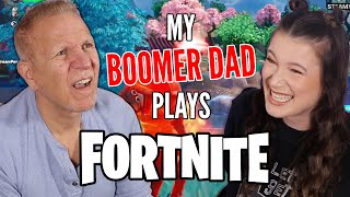 Teaching My BOOMER DAD How To Play Fortnite!