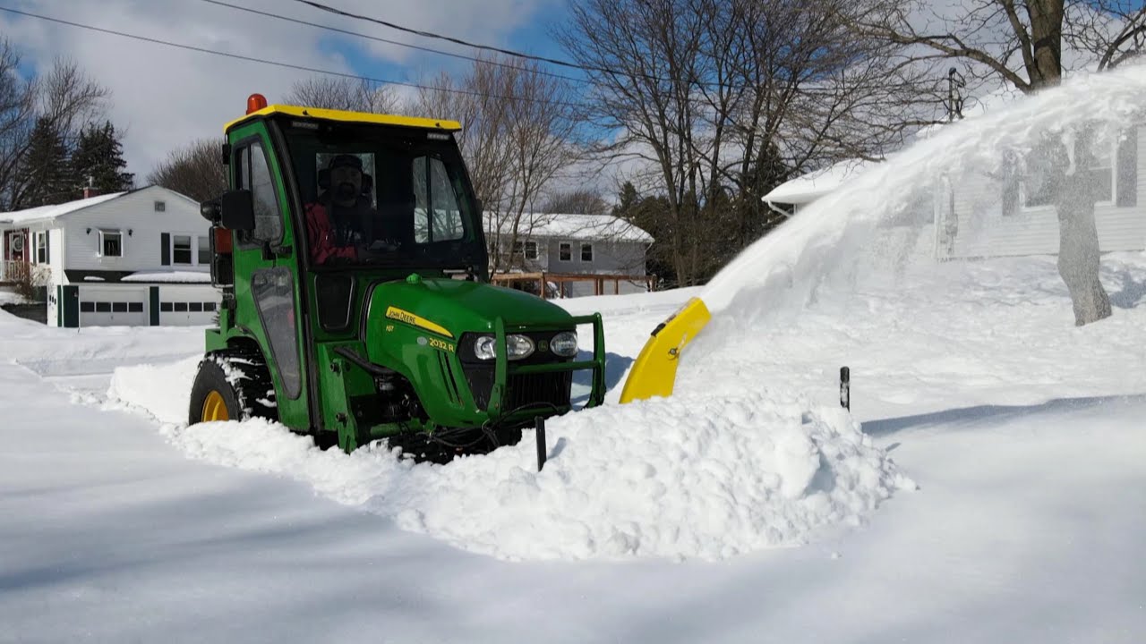 ULTIMATE John Deere 2032R 4k Snowblower 3 Feet of Snow with Drone YouTube