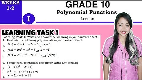 G10-POLYNOMIAL FUNCTIONS | Learning Task 1 Weeks 1-2