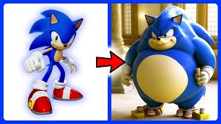 🍕 SONIC the Hedgehog ALL CHARACTERS as FAT