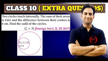 Two circles touch internally. The sum of their areas is 116π and the difference between their centre