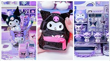 Kuromi desk Makeover 💜💜Kuromi Stationery haul   #cindyasmr