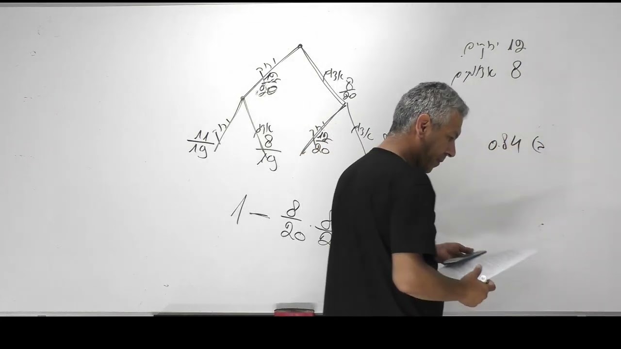 פתרון בגרות 471 קיץ 2022 מועד ב שאלה 3-הסתברות עץ.