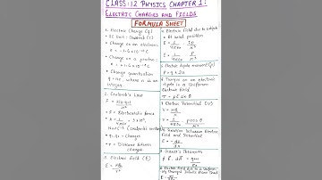Electric charges and fields. Formula Chart | IIT-JEE | NEET | CUET | CBSE | Class -12 [ Physics ]🔥