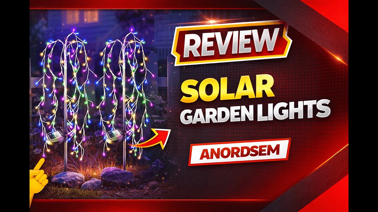 Review - Anordsem Solar Lights Outdoor Waterproof: Garden Light Solar Powered for Yard De