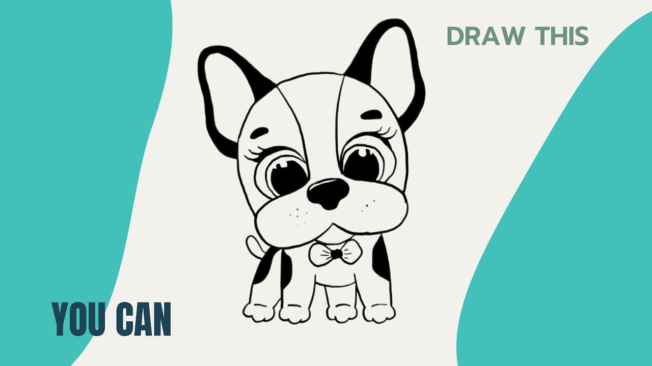 How to draw cute dog step-by-step - YouTube