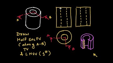 Basics of Sectional Orthographics, Part 3 , Technical Drawing, Engineering Drawing