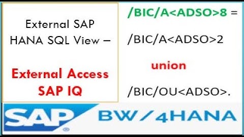 View for external Access (The ‘8’ View) for aDSO in BW/4HANA 2.0 | ADSO New table with SAP IQ Access