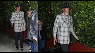 Legendary Actor and Rarely Seen Morgan Freeman Steps out for Dinner with Friends in Santa Monica!