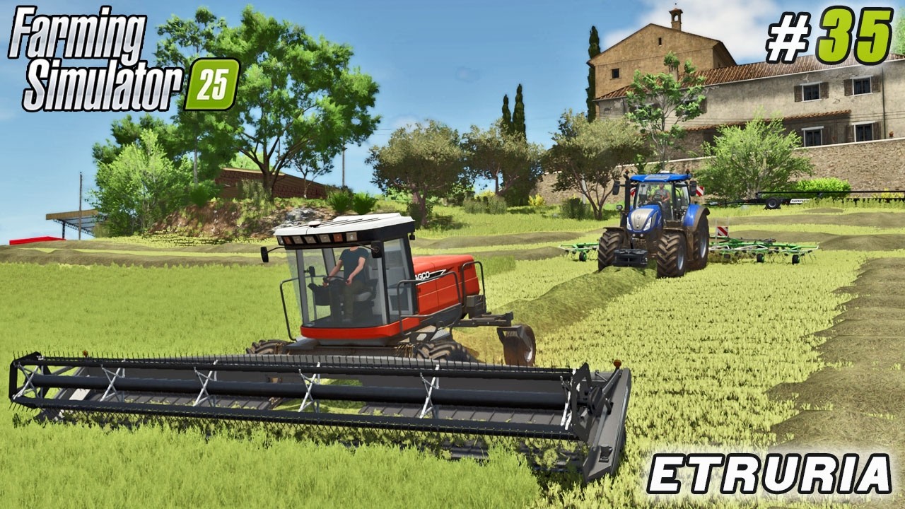 Начало производства сена: кормление нового стада овец | Симулятор фермерства 25 | Ферма Этрурия |...