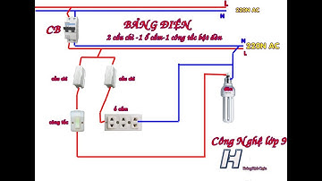 Mạch điện 2 cầu chì 1 ổ cắm điện 1 công tắc điều khiển 1 đèn(Công nghệ điện 9