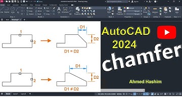 23- أداة (Chamfer) اوتوكاد 2024 # Ahmed Hashim