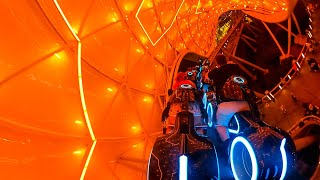 TRON Lightcycle / Run! RARE Orange Canopy POV! 4K Roller Coaster POV Magic Kingdom Walt Disney World