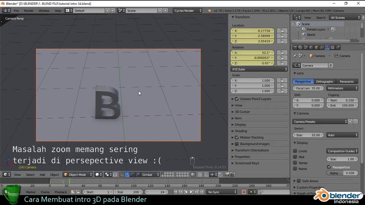  Cara  Membuat  Intro 3D Menggunakan Software Blender  Part 4 