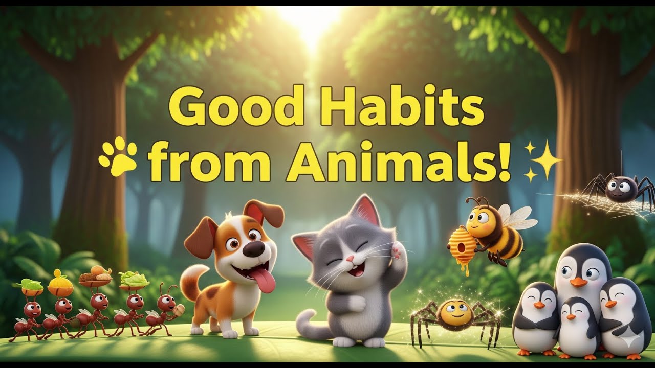 Good Habits We Can Learn from Animals 🐾 | Fun Moral Story for Kids & Family Learning