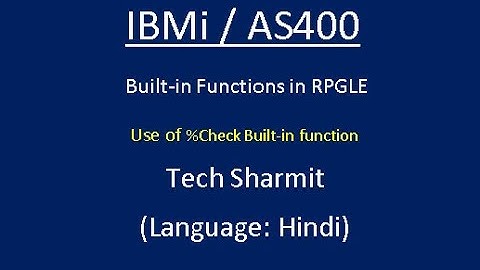 IBMi (AS400) - %Check built-in function in #RPGLE #AS400 #IBMi