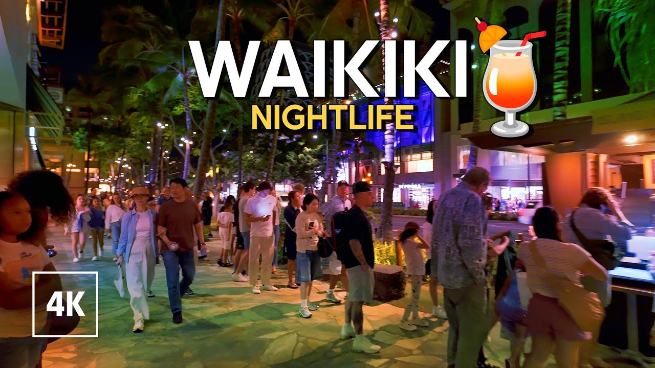 Hawaii Night Walk 💃🏼 Waikiki Beach Nightlife YouTube
