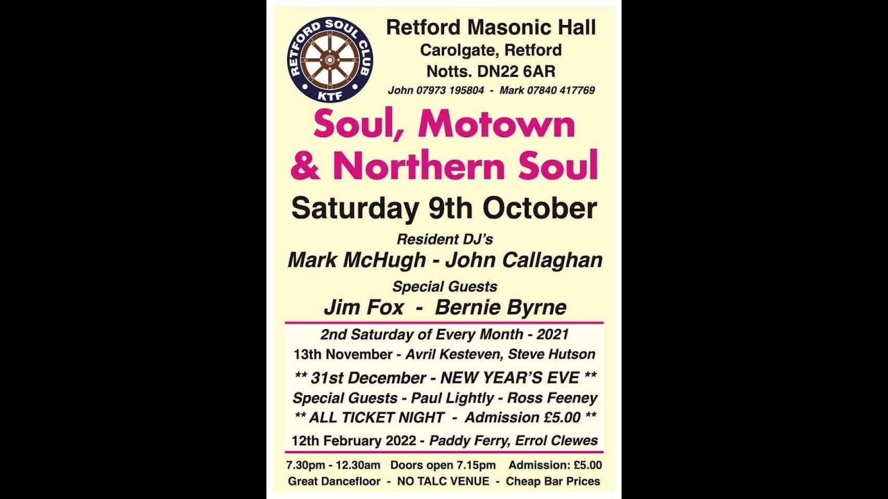 Retford Soul Club Photos 9th October 2021 YouTube